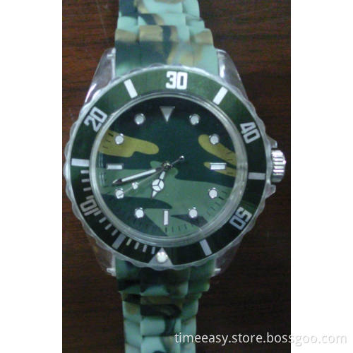 New Arrival Army Military Soft Silicone Fashion Sport Camouflag Watch